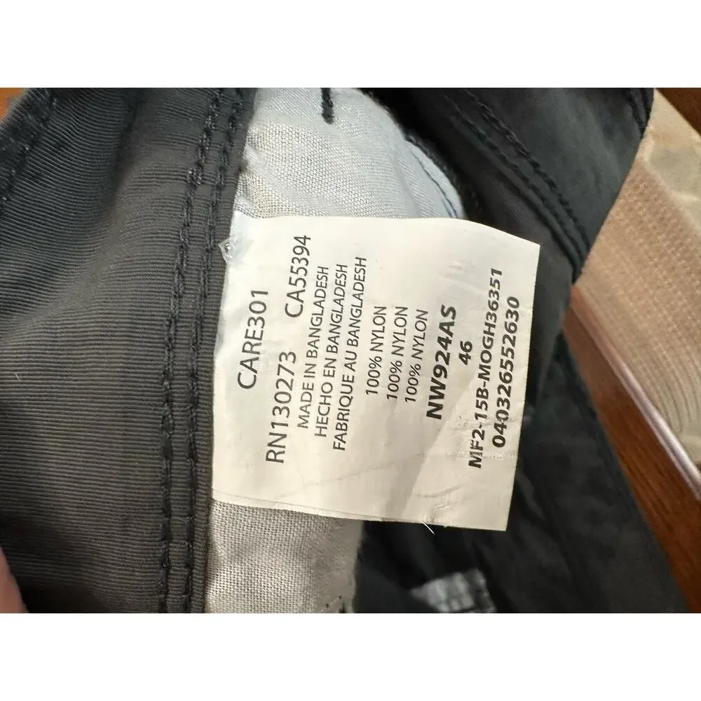 Wrangler Men's Outdoor Cargo Shorts Gray Performance Multi Pocket Nylon Size 46